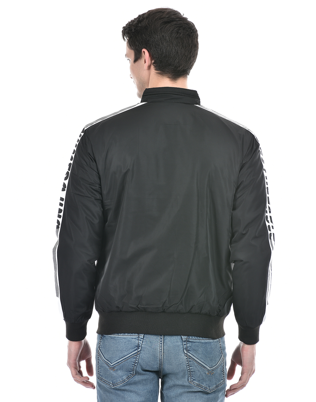 Numero Uno Men Striped Black Jacket